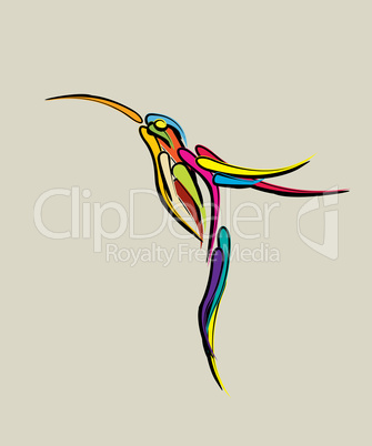 Stylized humming bird