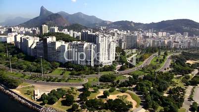 Aerial view of Rio de Janeiro Brazil beach Copacabana