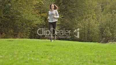 Girl running from the woods