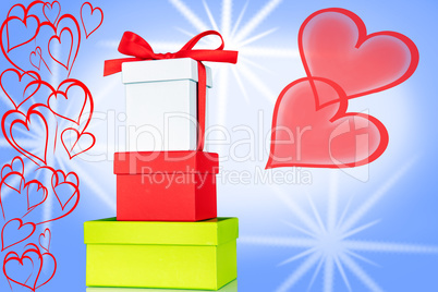 Box with bow and hearts