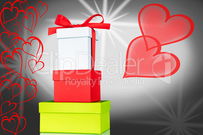 Box with bow and hearts