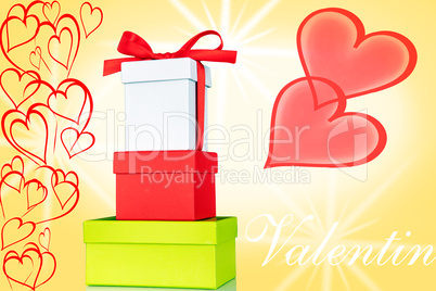 Box with bow and hearts