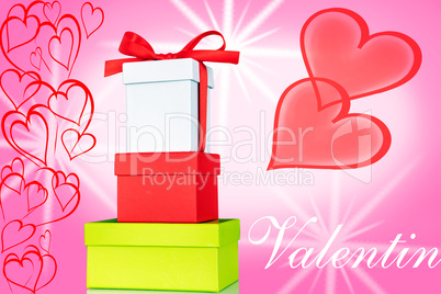 Box with bow and hearts