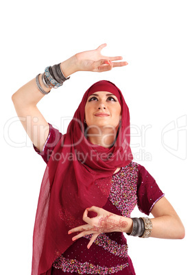 Young girl in the Indian national costume