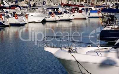 White Sailboats in the harbor