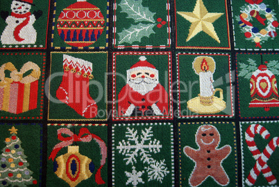 Tablecloth with Christmas decorations