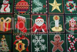 Tablecloth with Christmas decorations