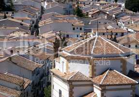 Aerial view of roofs of the white villages in south of Spain