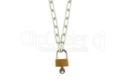 Chain lock with a key