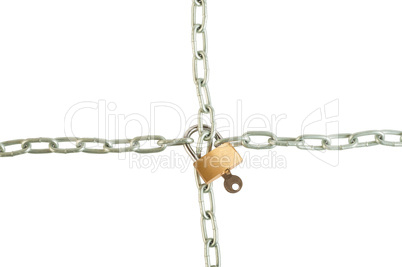 Chain lock with a key