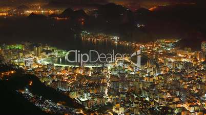 Rio de Janeiro at night time lapse