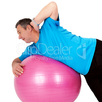 Man with exercise ball