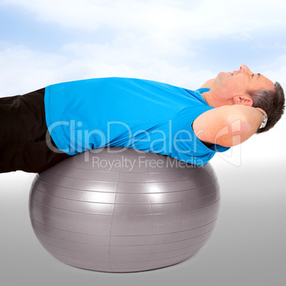 Man with exercise ball