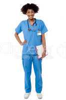 Full length portrait of young medical professional
