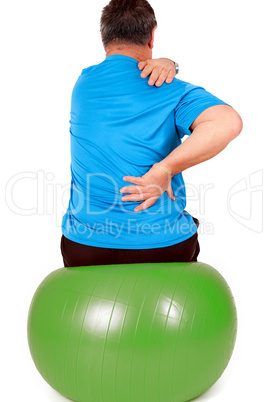 Man with exercise ball