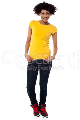 Fashionable young female in trendy casuals