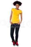 Fashionable young female in trendy casuals