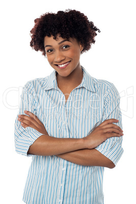 Isolated woman over white background