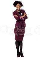 Confident corporate woman with folded arms