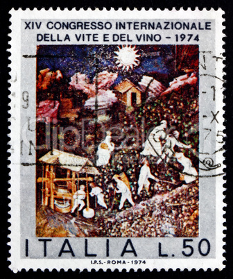 Postage stamp Italy 1974 October, 15th Century Mural