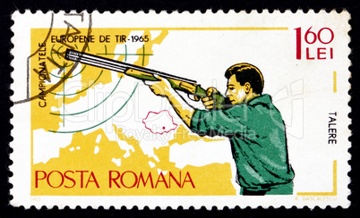 Postage stamp Romania 1965 Small-bore Rifle, Standing