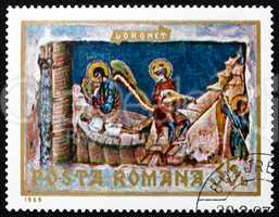 Postage stamp Romania 1969 The Last Judgement, Fresco, Detail