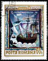 Postage stamp Romania 1969 St. Nicholas, Fresco from Sucevita Mo