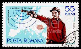 Postage stamp Romania 1965 Rapid-fire Pistol