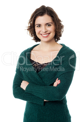 Beautiful casual young woman in winter wear