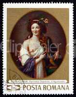 Postage stamp Romania 1969 Portrait of Doamnei d?Aguesseau