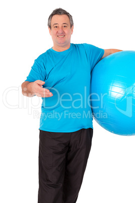 Man with exercise ball