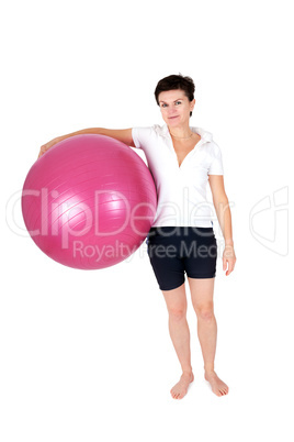 Woman with exercise ball