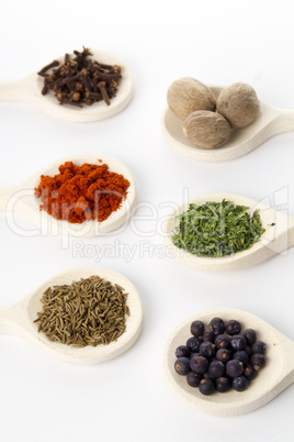 different spices