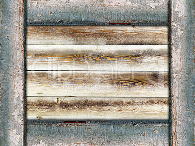 wooden background framed by old painted boards