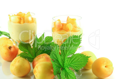 dessert with apricots