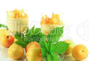 dessert with apricots