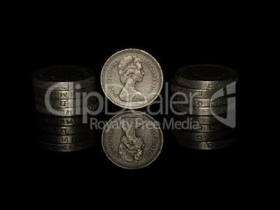 Stacks of £ pound coins