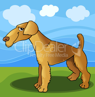 airedale terrier dog cartoon illustration