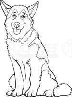 husky or malamute dog cartoon for coloring