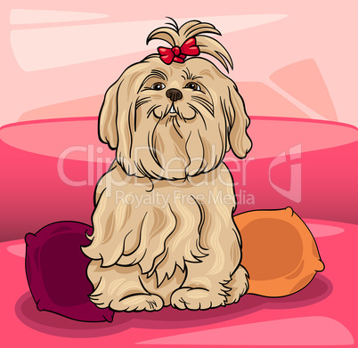 cute maltese dog cartoon illustration