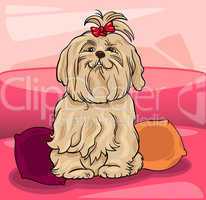 cute maltese dog cartoon illustration
