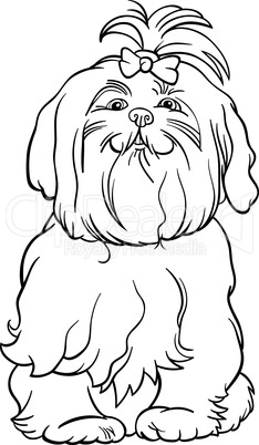maltese dog cartoon for coloring book