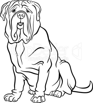 neapolitan mastiff dog cartoon for coloring