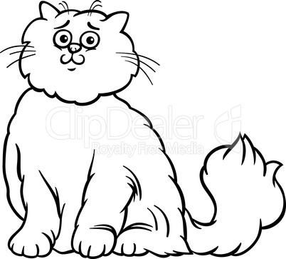 persian cat cartoon coloring page