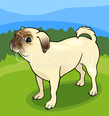 pug dog cartoon illustration