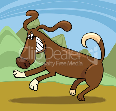 playful dog cartoon illustration