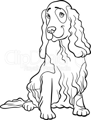 cocker spaniel dog cartoon for coloring book