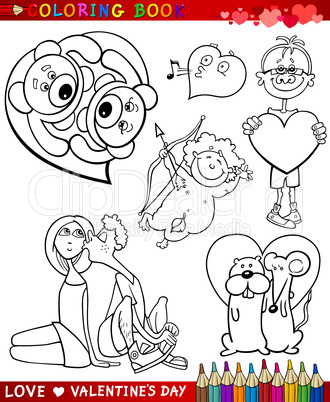 valentine cartoon themes for coloring