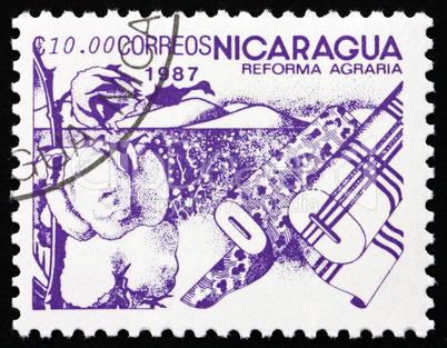 Postage stamp Nicaragua 1986 Cotton, Agrarian Reform