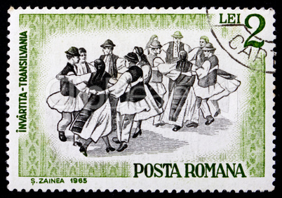 Postage stamp Romania 1966 Folk Dancers of Transylvania